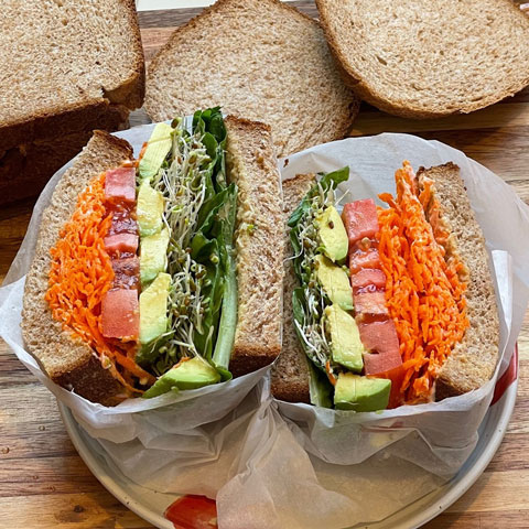 Bert-san’s Veggie Sandwich on Wheat